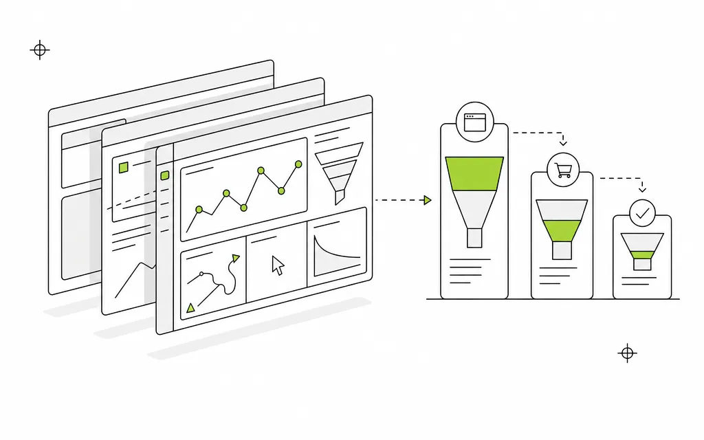 Product analytics showing funnels, retention, and customer behavior